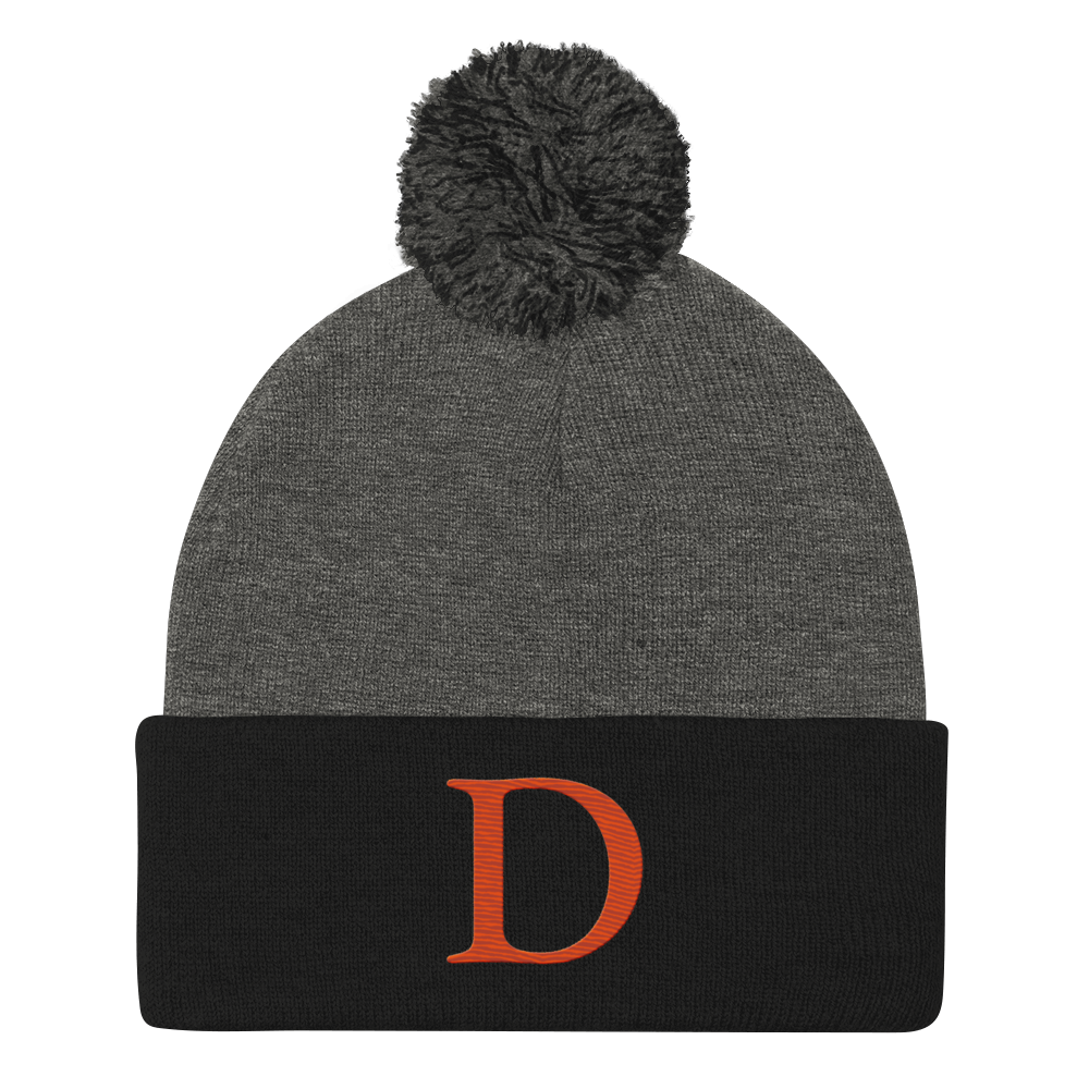 Detroit 'Old French D' Pom-Pom Beanie (Maple Leaf Orange)