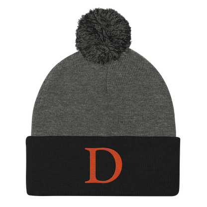 Detroit 'Old French D' Pom-Pom Beanie (Maple Leaf Orange)