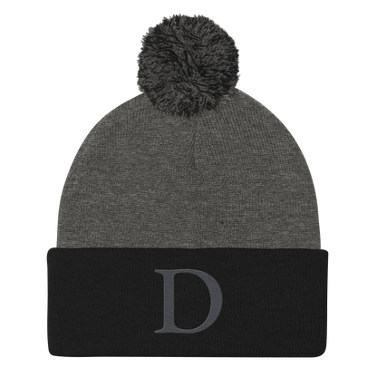 Detroit 'Old French D' Pom-Pom Beanie (Iron Ore Grey)