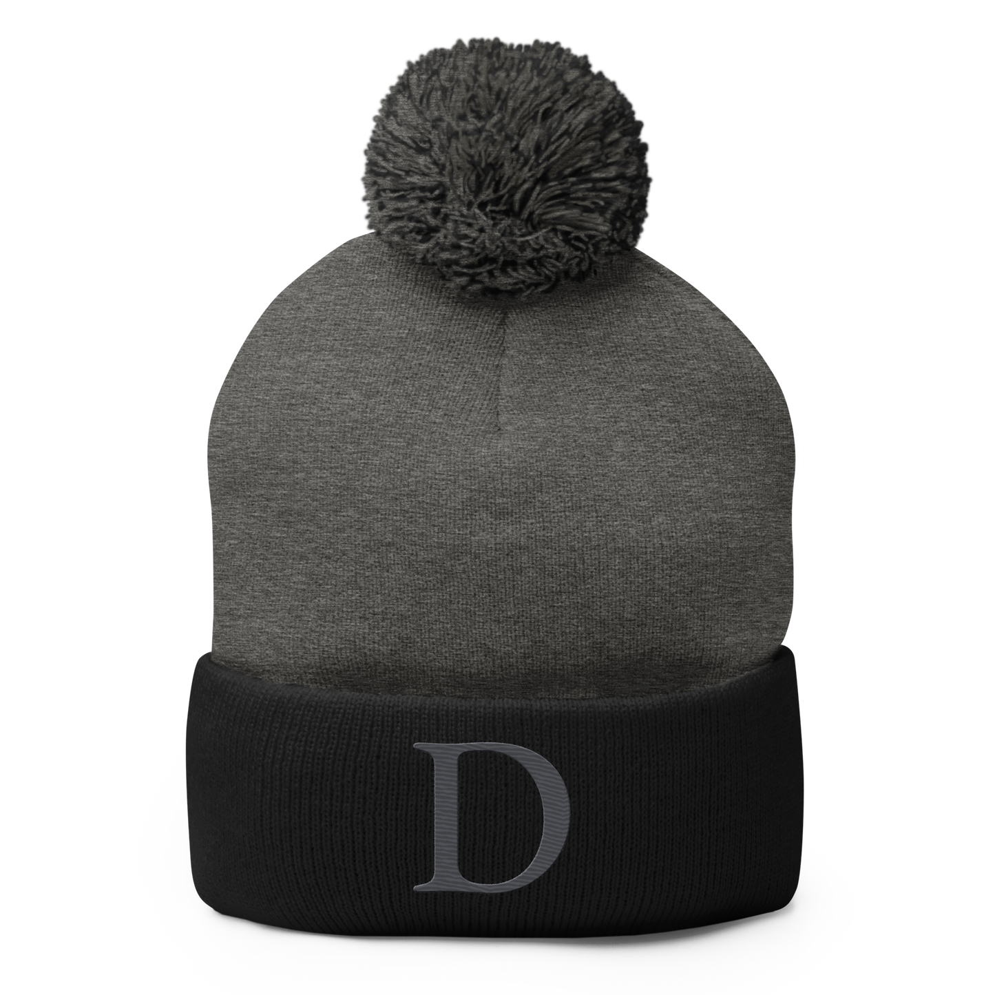 Detroit 'Old French D' Pom-Pom Beanie (Iron Ore Grey)