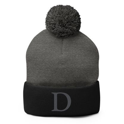 Detroit 'Old French D' Pom-Pom Beanie (Iron Ore Grey)