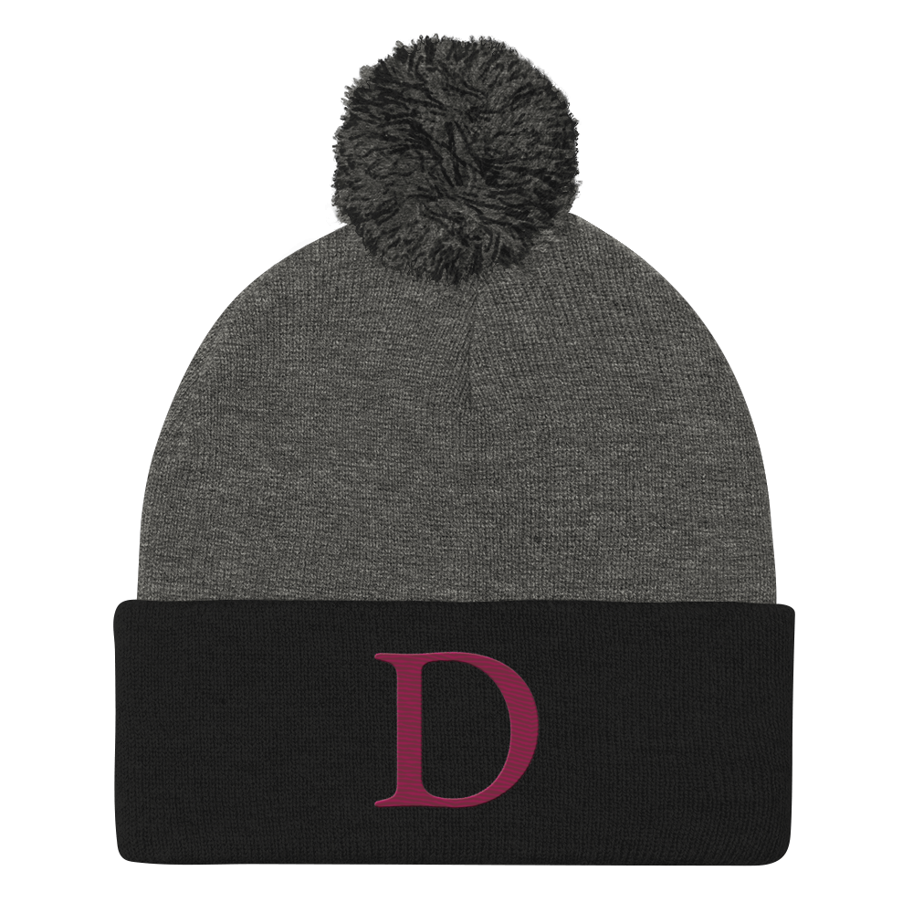 Detroit 'Old French D' Pom-Pom Beanie (Ruby Red)