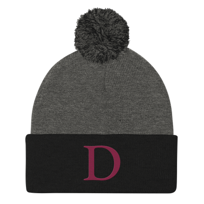 Detroit 'Old French D' Pom-Pom Beanie (Ruby Red)