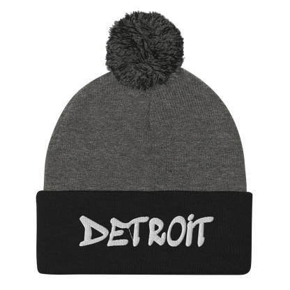 'Detroit' Pom-Pom Beanie (Tag Font)