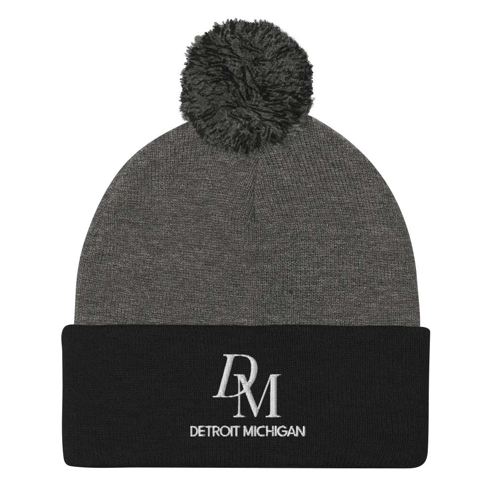 'DM Detroit Michigan' Pom-Pom Beanie