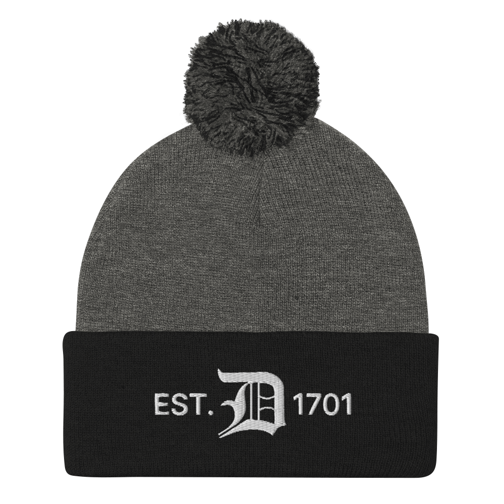 Detroit 'EST. 1701' Pom-Pom Beanie (w/ Old English 'D')