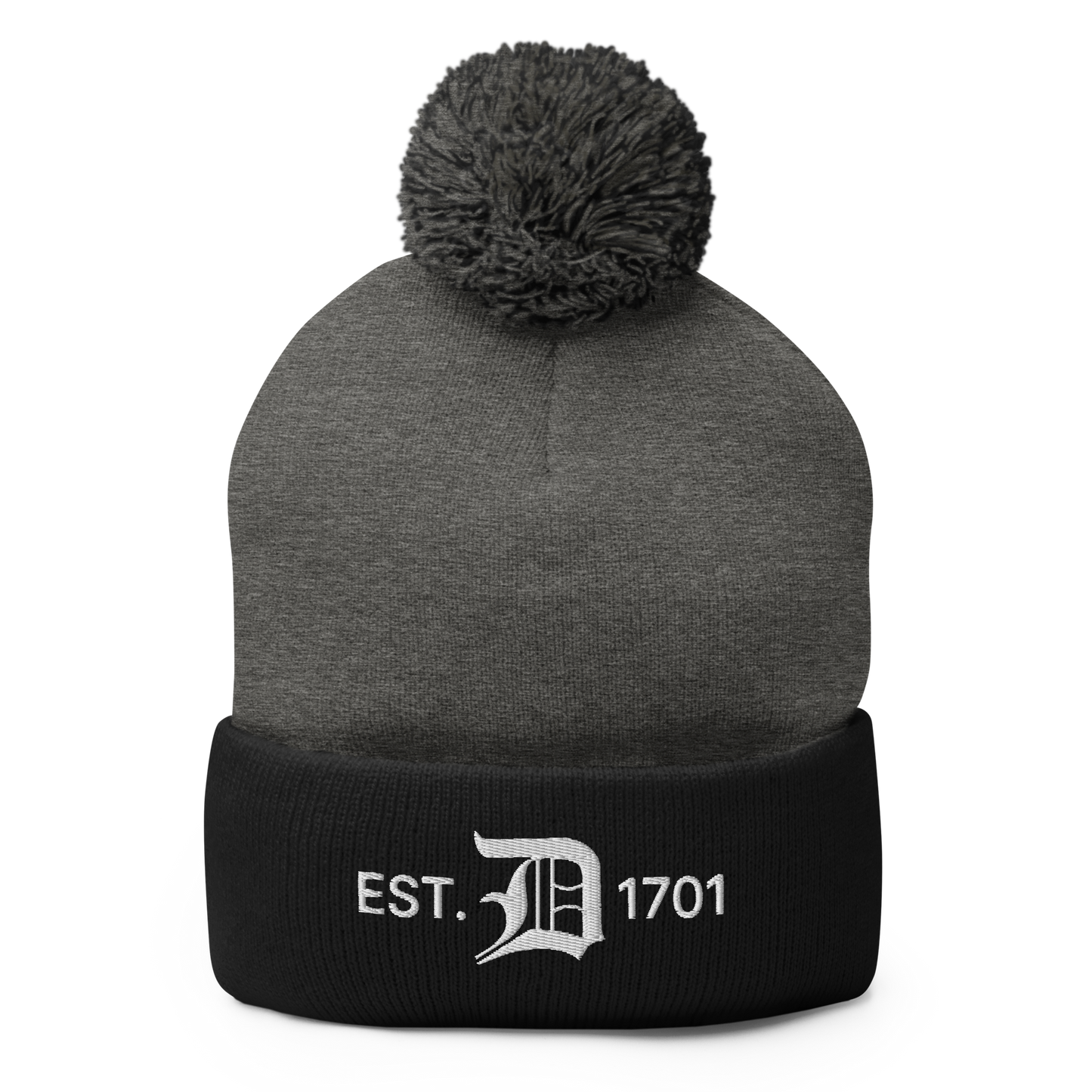 Detroit 'EST. 1701' Pom-Pom Beanie (w/ Old English 'D')