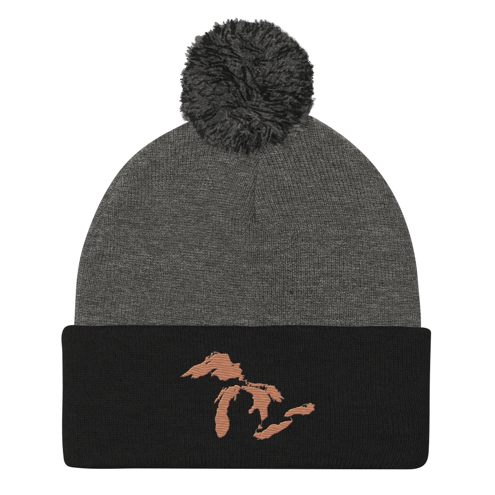 Great Lakes Pom-Pom Beanie (Copper Color)