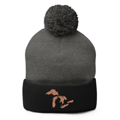 Great Lakes Pom-Pom Beanie (Copper Color)