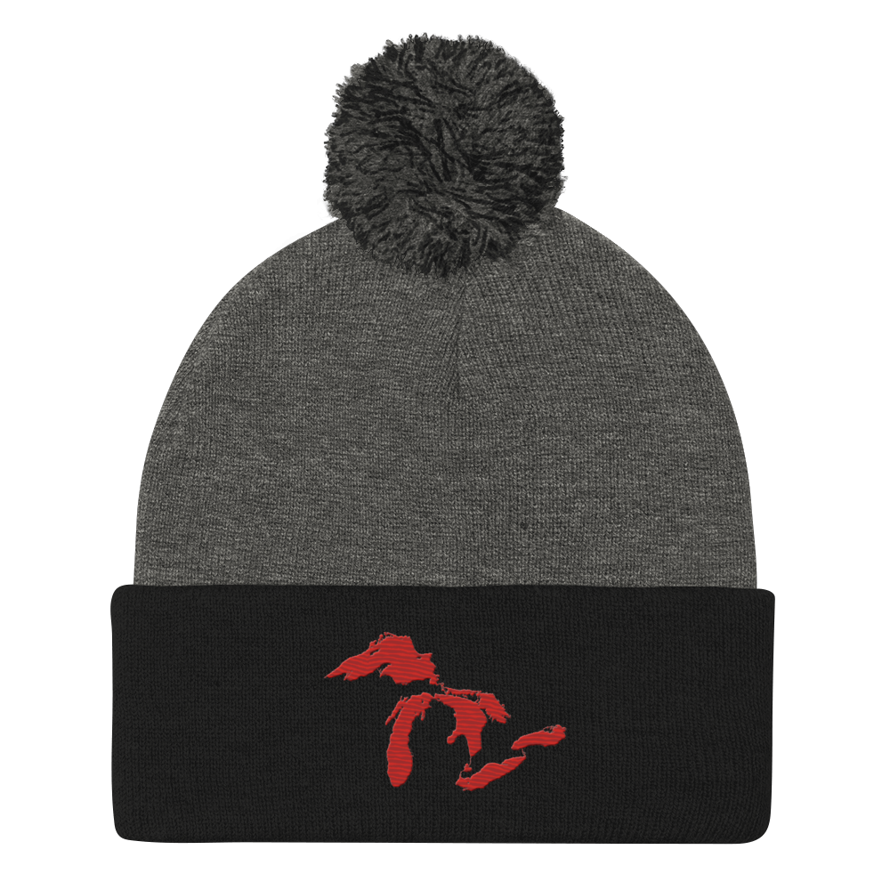 Great Lakes Pom-Pom Beanie (Aliform Red)