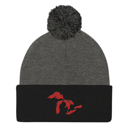 Great Lakes Pom-Pom Beanie (Aliform Red)