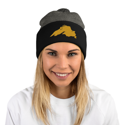 Lake Superior Pom-Pom Beanie | Gold