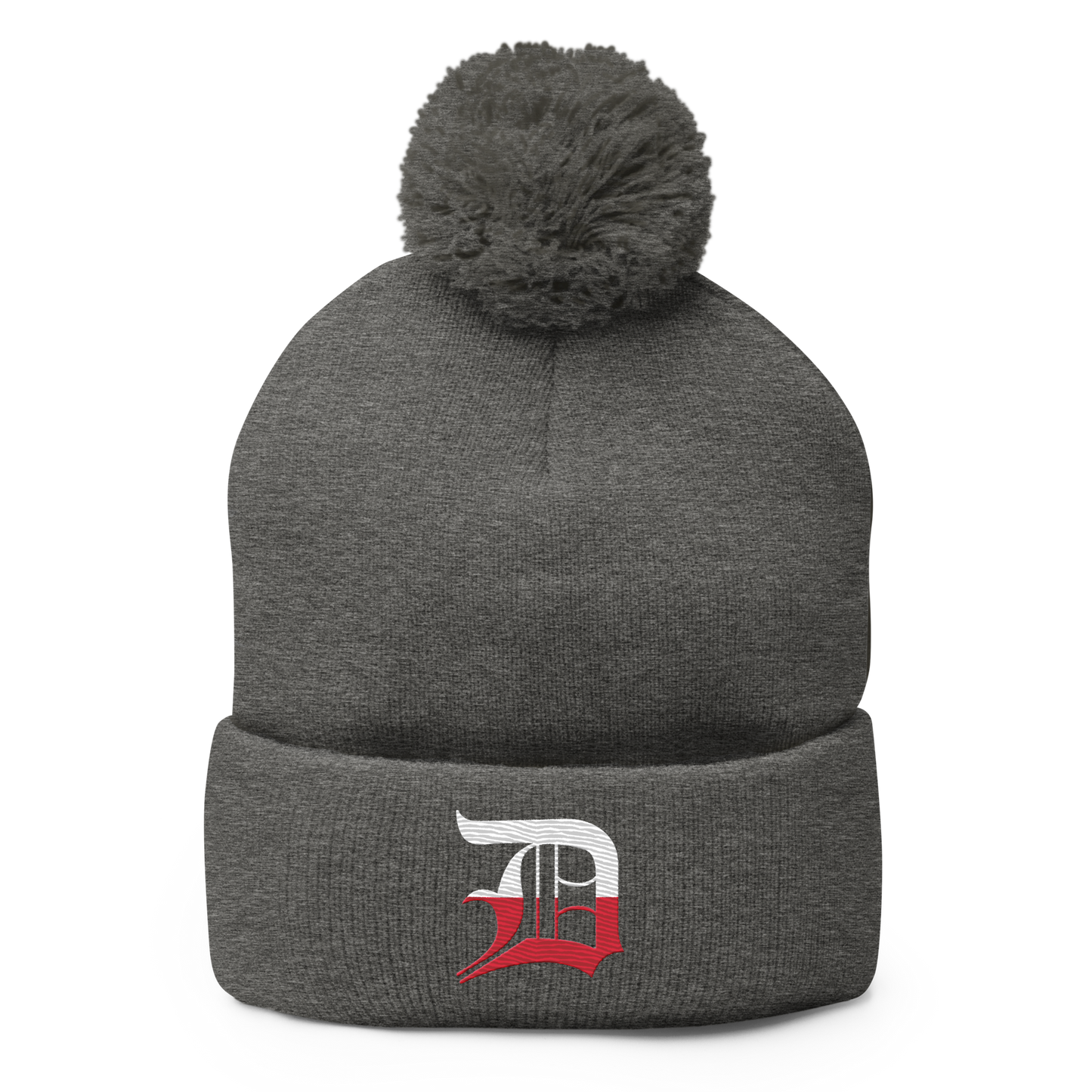 Detroit 'Old English D' Pom-Pom Beanie (Polish Edition)