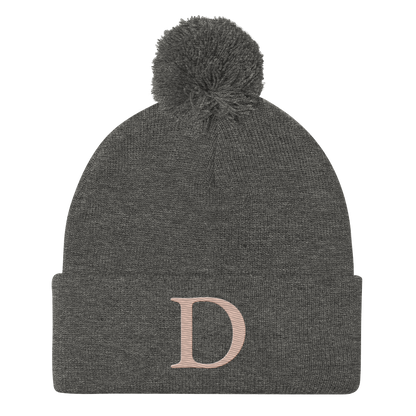 Detroit 'Old French D' Pom-Pom Beanie (Rose Gold)