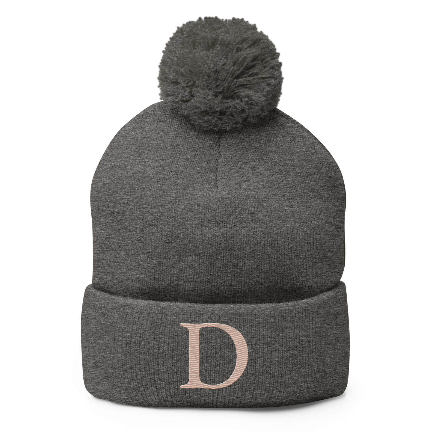 Detroit 'Old French D' Pom-Pom Beanie (Rose Gold)