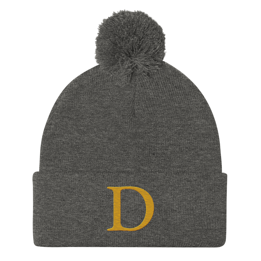 Detroit 'Old French D' Pom-Pom Beanie (Gold)