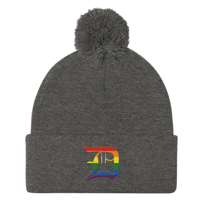 Detroit 'Old English D' Pom-Pom Beanie (Rainbow Pride Edition)