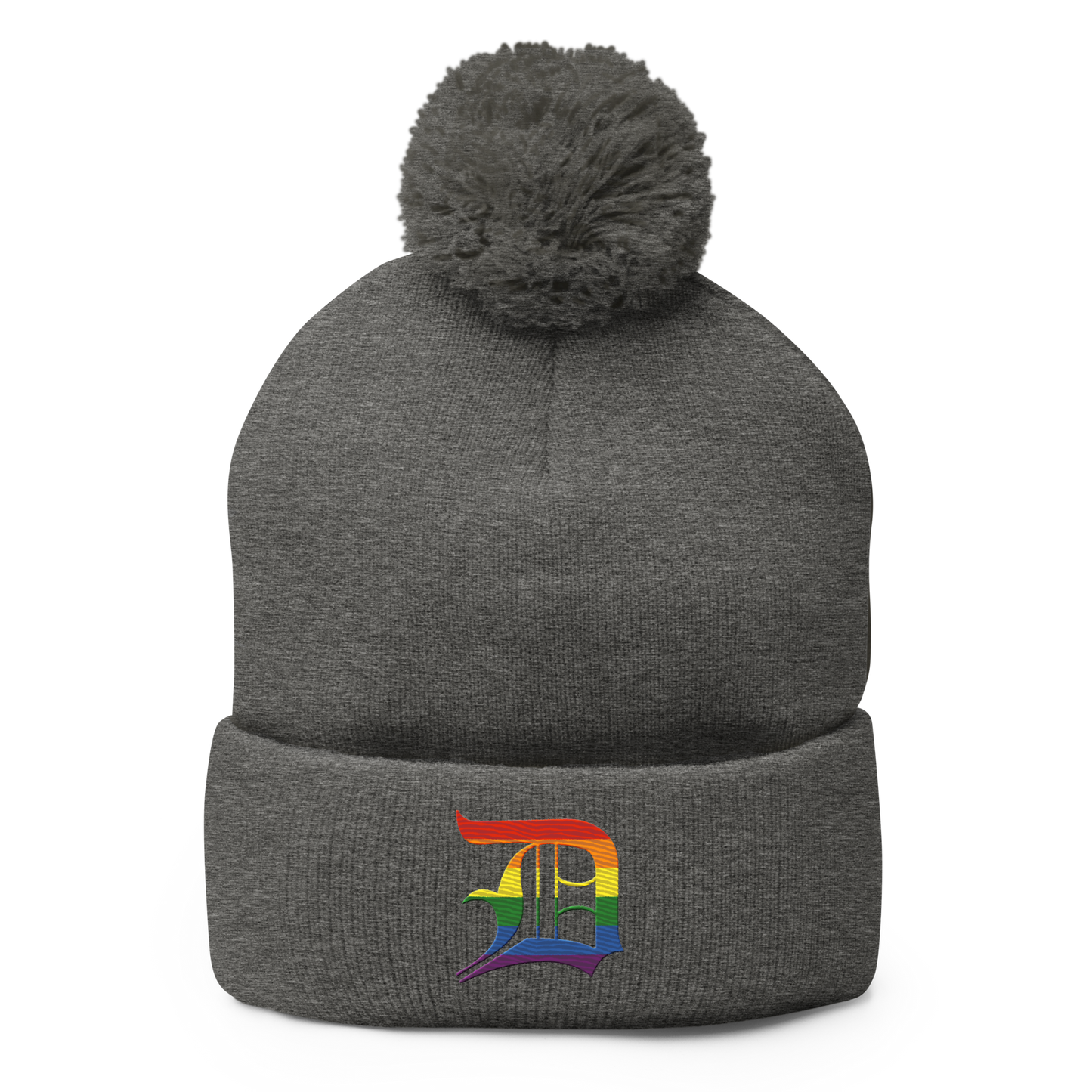 Detroit 'Old English D' Pom-Pom Beanie (Rainbow Pride Edition)