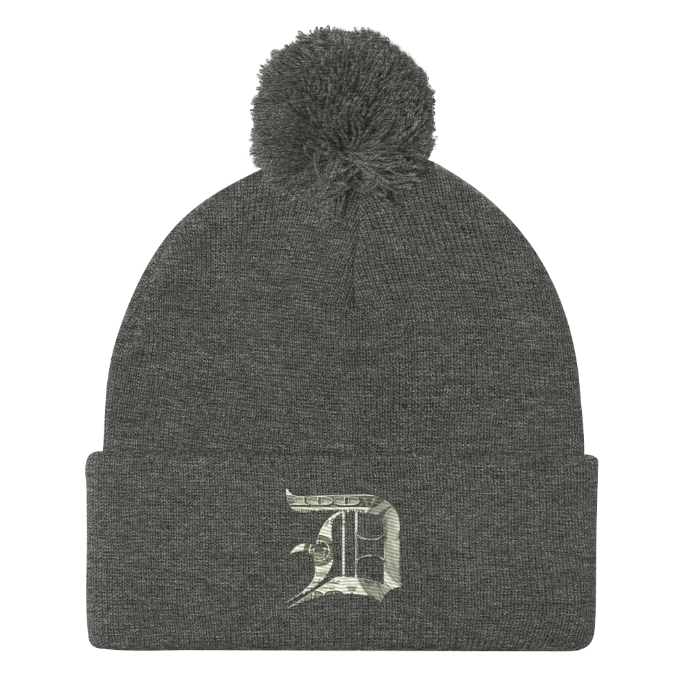 Detroit 'Old English D' Pom-Pom Beanie (Benjamins Edition)