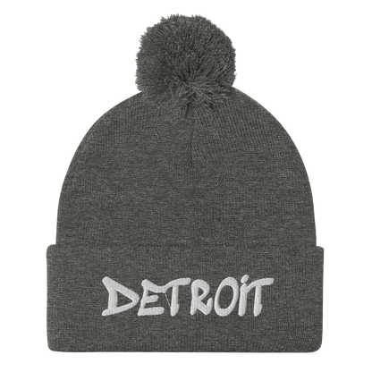 'Detroit' Pom-Pom Beanie (Tag Font)