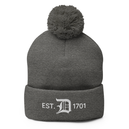 Detroit 'EST. 1701' Pom-Pom Beanie (w/ Old English 'D')