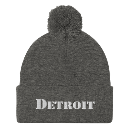 'Detroit' Pom-Pom Beanie (Army Font)