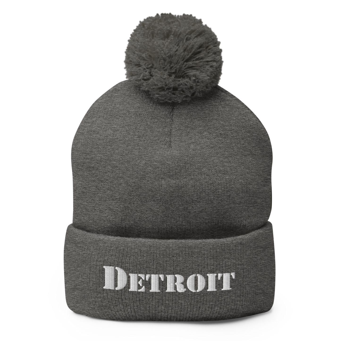 'Detroit' Pom-Pom Beanie (Army Font)