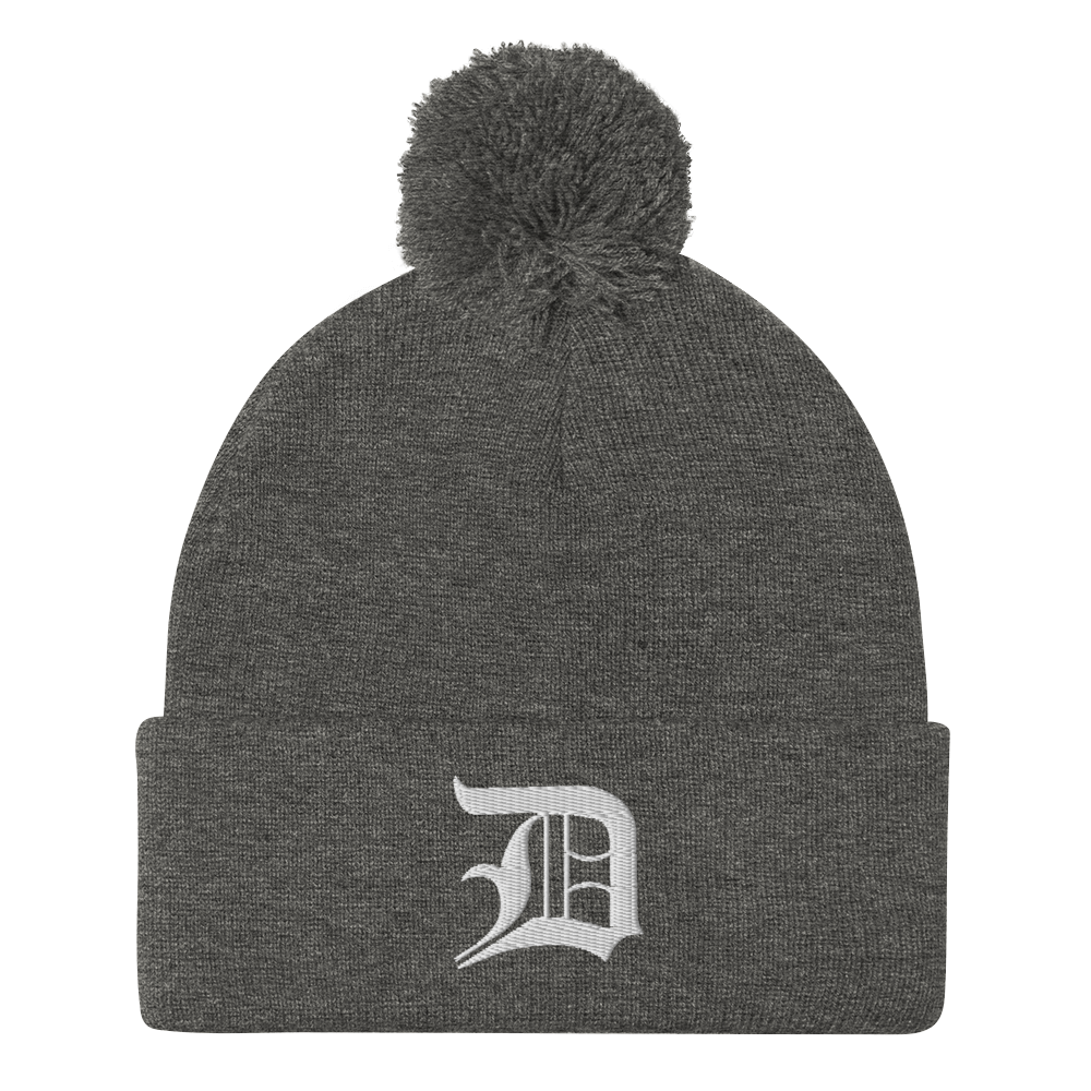 Detroit 'Old English D' Pom-Pom Beanie