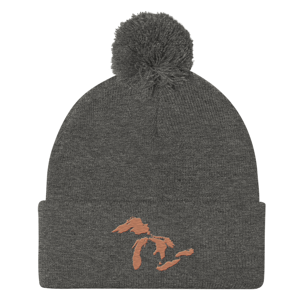 Great Lakes Pom-Pom Beanie (Copper Color)