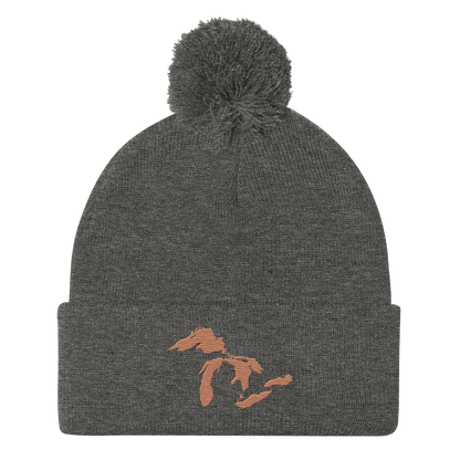 Great Lakes Pom-Pom Beanie (Copper Color)