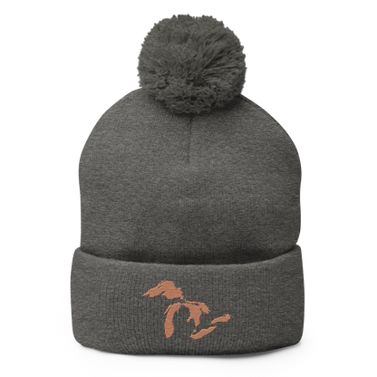 Great Lakes Pom-Pom Beanie (Copper Color)