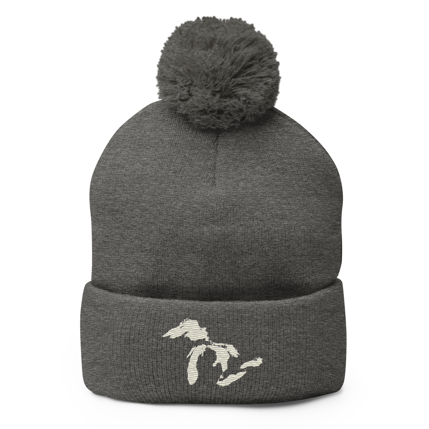 Great Lakes Pom-Pom Beanie (Ivory White)