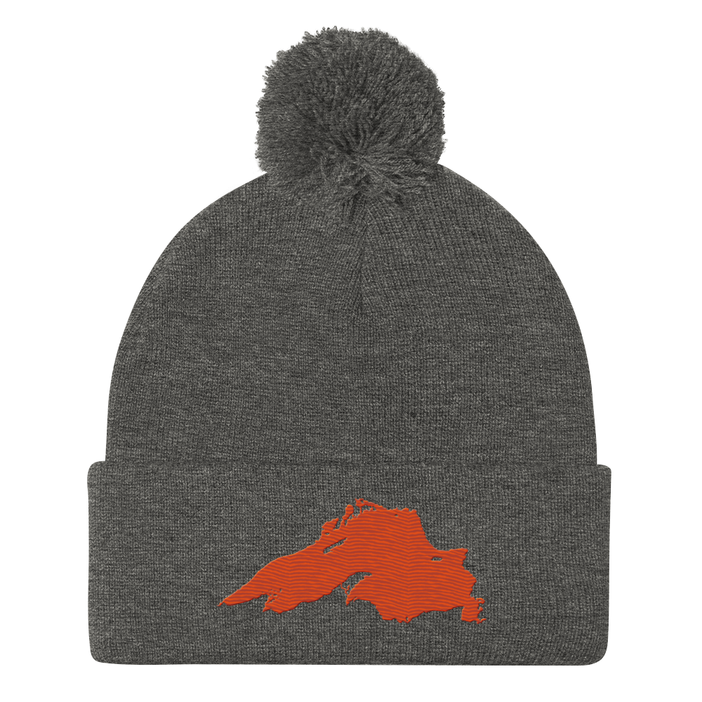 Lake Superior Pom-Pom Beanie | Maple Leaf Orange