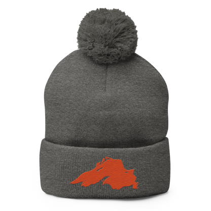 Lake Superior Pom-Pom Beanie | Maple Leaf Orange