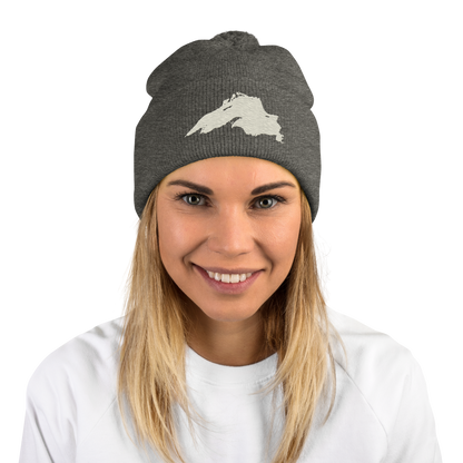 Lake Superior Pom-Pom Beanie | Ivory White