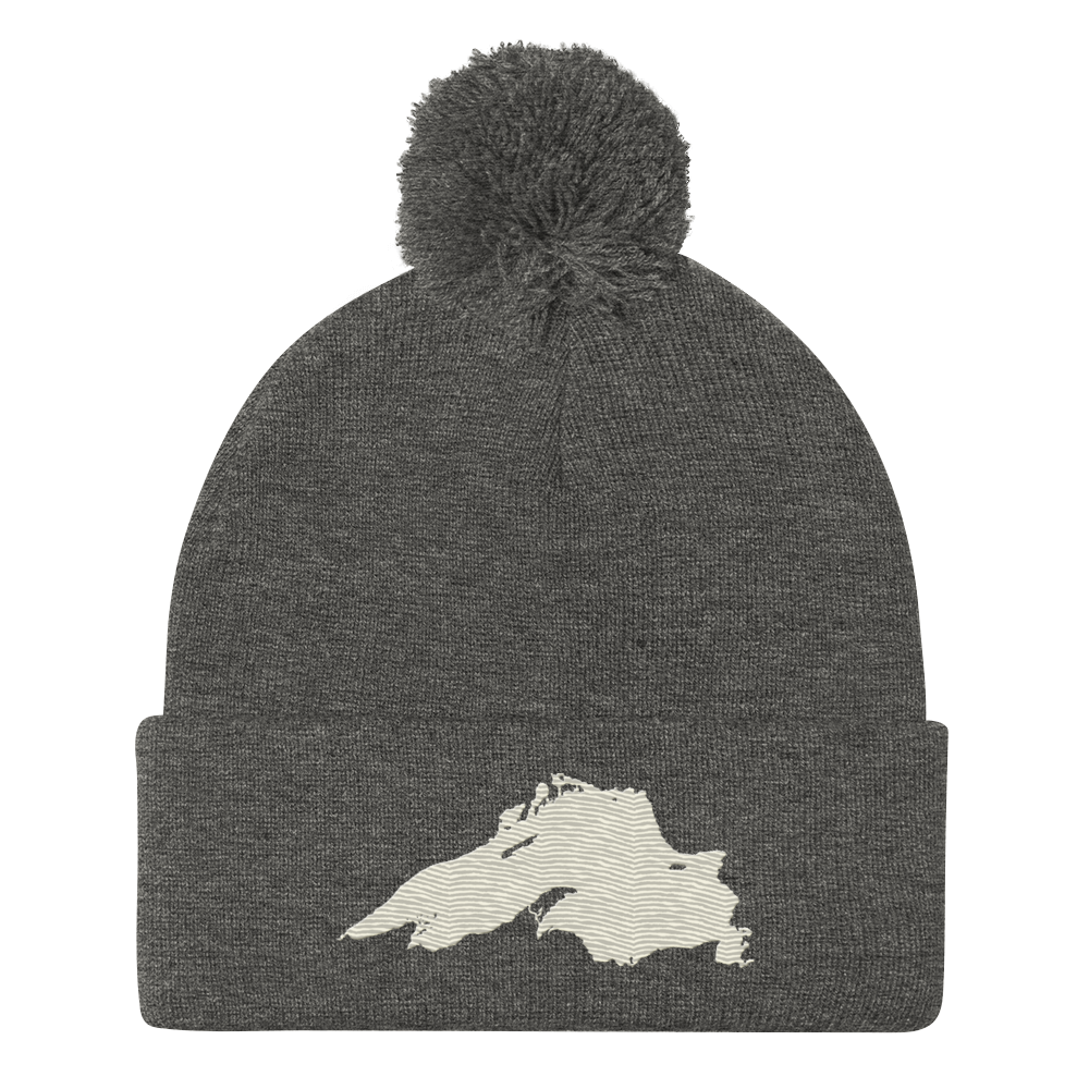 Lake Superior Pom-Pom Beanie | Ivory White