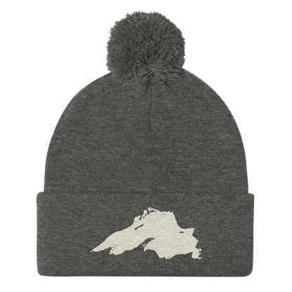 Lake Superior Pom-Pom Beanie | Ivory White