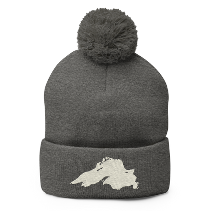 Lake Superior Pom-Pom Beanie | Ivory White