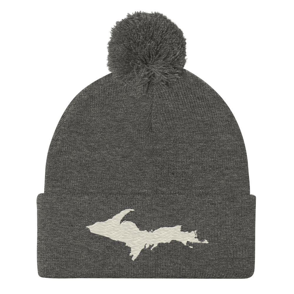 Upper Peninsula Pom-Pom Beanie | Ivory White