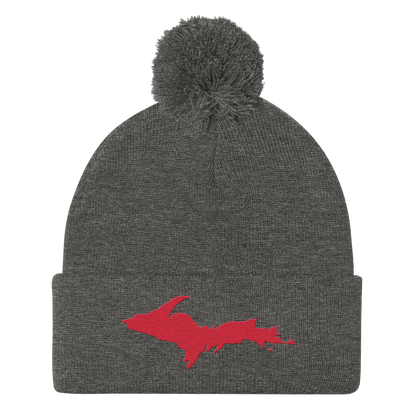 Upper Peninsula Pom-Pom Beanie | Lighthouse Red