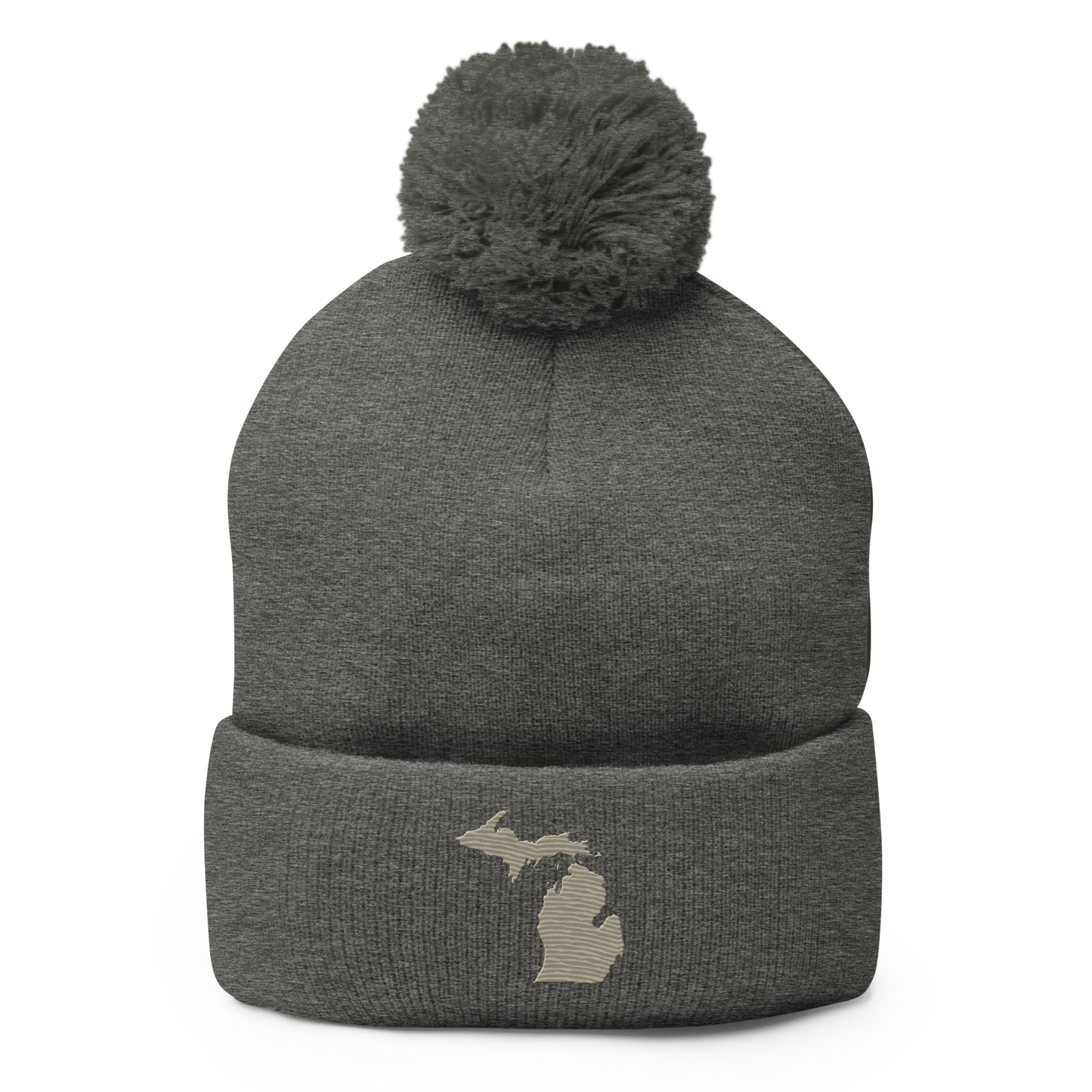 Michigan Pom-Pom Beanie | Petoskey Beige Outline