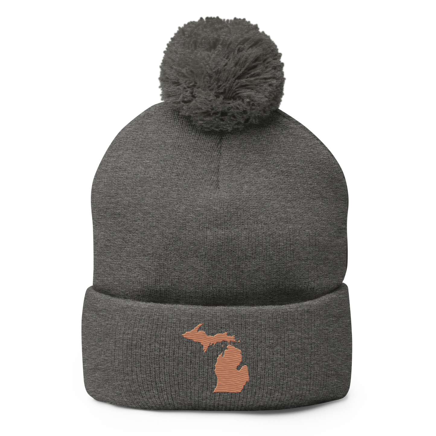 Michigan Pom-Pom Beanie | Copper Outline