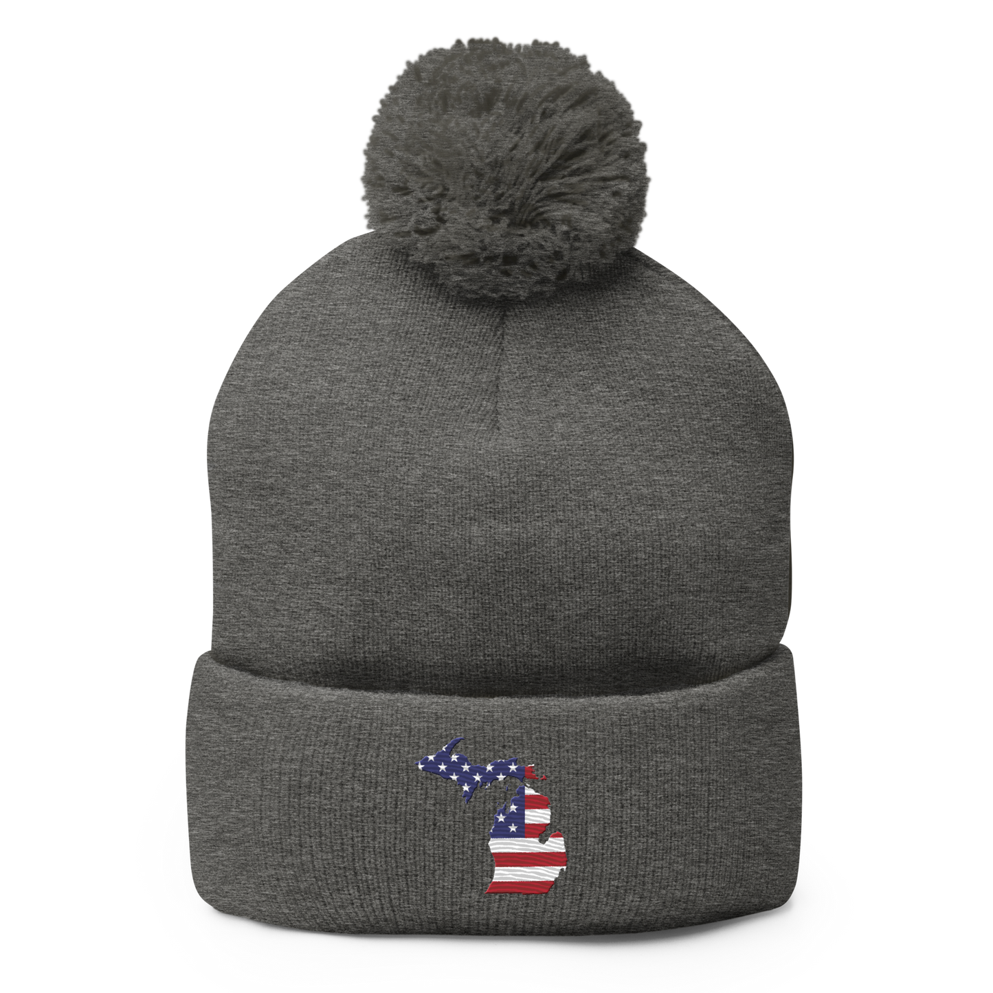 Michigan Pom-Pom Beanie | Patriotic Outline