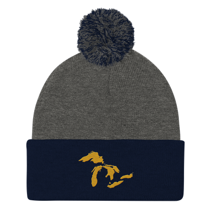 Great Lakes Pom-Pom Beanie (Gold)