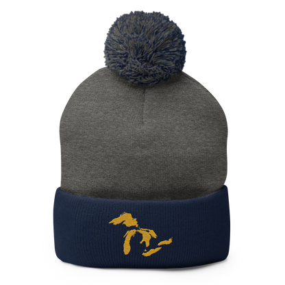 Great Lakes Pom-Pom Beanie (Gold)