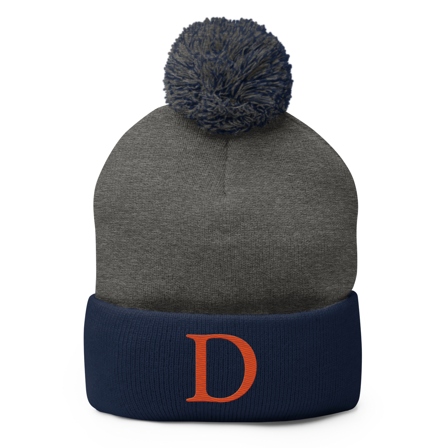 Detroit 'Old French D' Pom-Pom Beanie (Maple Leaf Orange)