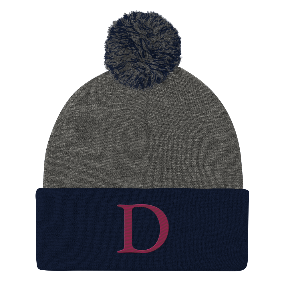 Detroit 'Old French D' Pom-Pom Beanie (Ruby Red)