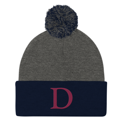 Detroit 'Old French D' Pom-Pom Beanie (Ruby Red)