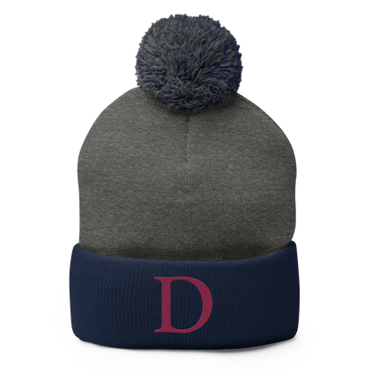 Detroit 'Old French D' Pom-Pom Beanie (Ruby Red)