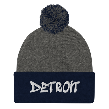 'Detroit' Pom-Pom Beanie (Tag Font)